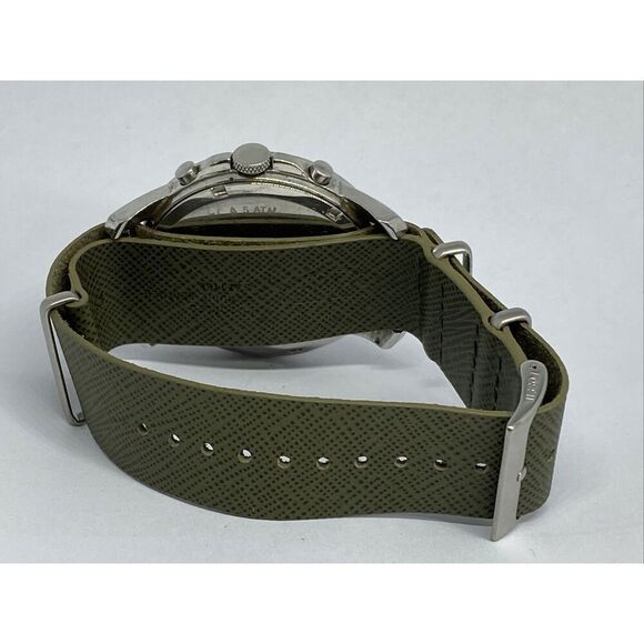 Fossil FS4532 Men's Grant Chronograph Green Leather Analog Dial Watch JK35 - Picture 10 of 11